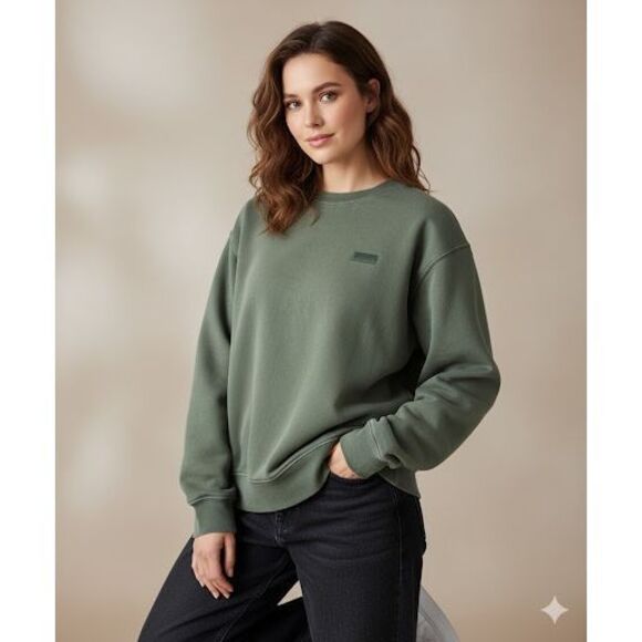 SET Active Oversized Crewneck Sweatshirt size M Green - Picture 1 of 9